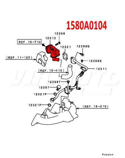 Valve Secondary Air Reed - SAR - 1580A014 - Mitsubishi Lancer EVO 9 CT9A