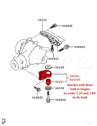 Rear Diff Side Bracket Incl Bush- Mitsubishi Lancer EVO X 10 CZ4A