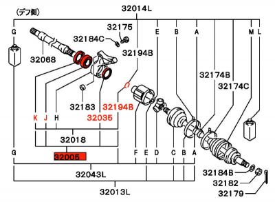 LH Pillar Bracket Bearing and Seal Kit - Mitsubishi EVO 2 3