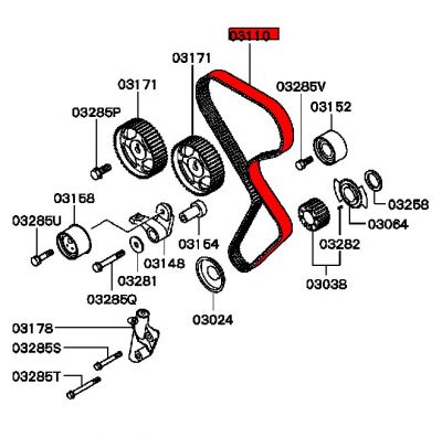 Cambelt Timing Belt - Mitsubishi Lancer GSR 1.8 4WD Turbo CM5A #2