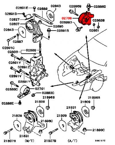 Rear Engine Mount MR235603 - Legnum Auto up to 07/1998