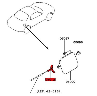 Fuel Flap Hook Lock - MB023335 - Mitsubishi FTO #2