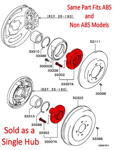Rear Hub / Rear Wheel Flange - Mitsubishi Lancer EVO 2 3 CE9A