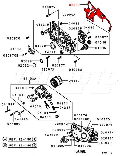 Oil Pump Gasket - Mitsubishi Lancer EVO 1 2 3 CD9A CE9A