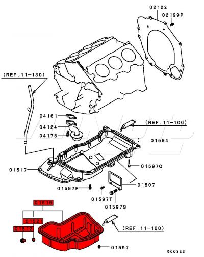 Lower Oil Pan - Sump Pan- MD337434 - Legnum/Galant VR4