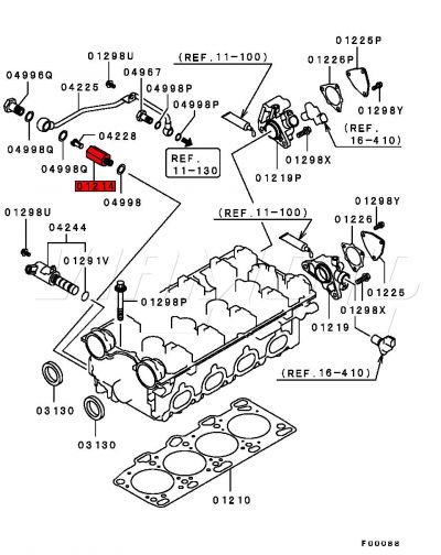 Turbo Oil Feed Joint Connector To Cyl Head - Mitsubishi Lancer EVO IX 9 CT9A