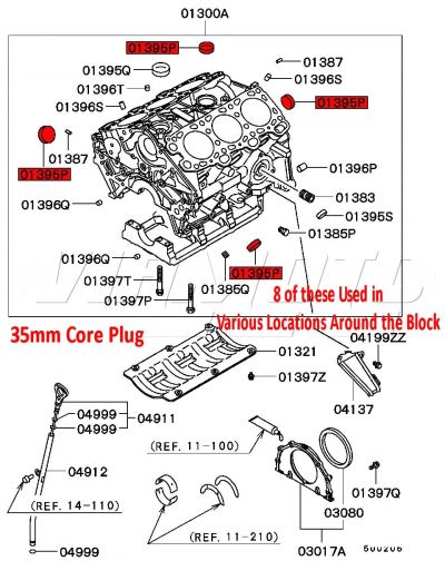 35mm Engine Block Core Plug MF665541 - Mitsubishi FTO 2.0 V6 #2