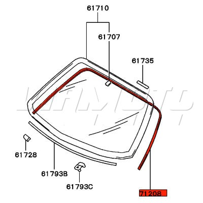 Front Windscreen Moulding Black - FTO