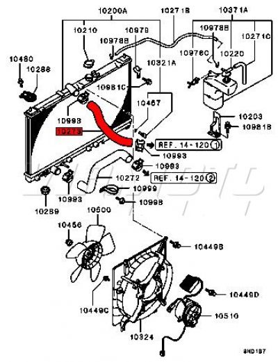 Upper Radiator Hose - Mitsubishi Legnum/Galant VR4 - ALL #2