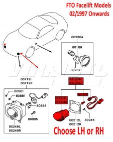 Front Indicator Unit - Mitsubishi FTO Facelift 1997 Onwards