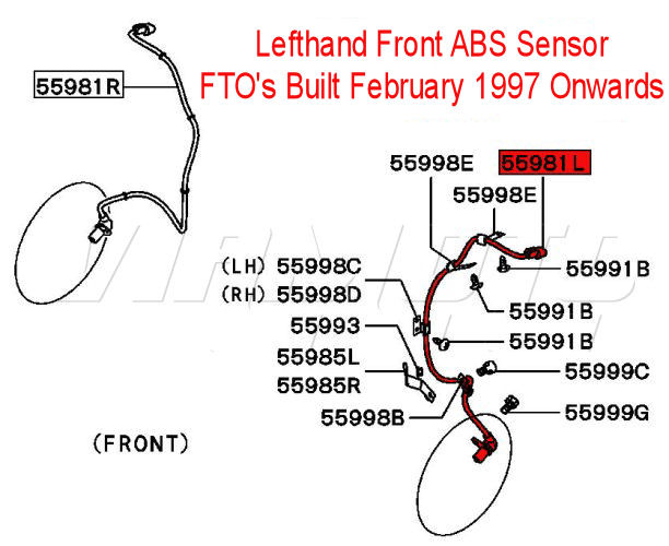 Lefthand Front ABS Sensor - FTO's February 1997 Onwards