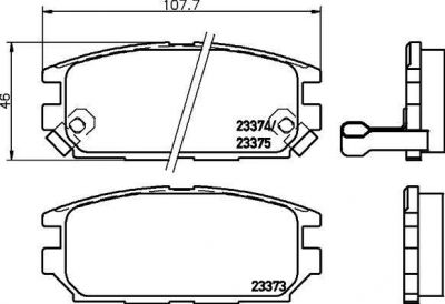 Rear Brake Pads - Mitsubishi Galant/Legnum VR4 EC5A EC5W #2