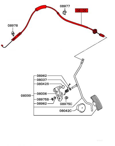 Accelerator Throttle Cable - Mitsubishi EVO 9 CT9A #2