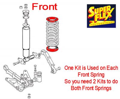 Superflex - Triumph TR4A TR5 TR6 Front Spring Insulator Standard Kit #2