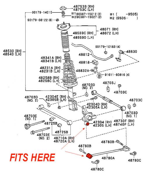 Superflex -Toyota Celica ST202 AT200 94-99 Rear Trailing Arm Lower Kit #2