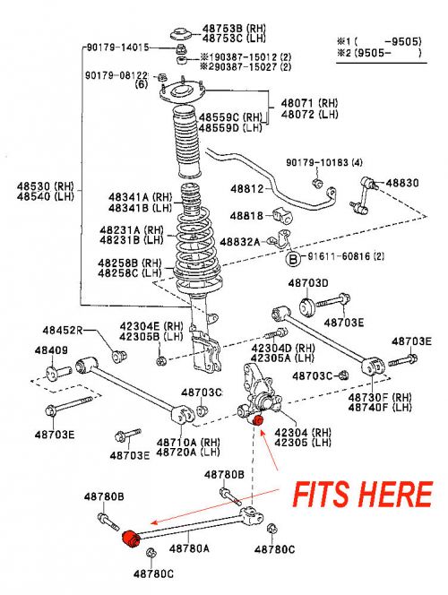 Superflex - Toyota Celica ST204 ST205 GT4 94-00 Rear Trailing Arm Kit #2