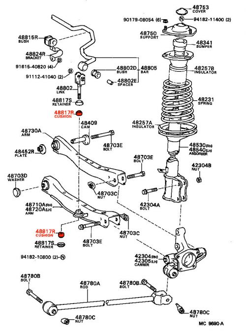 Superflex-Toyota Corolla GT FWD AE82 83-87 Rear ARB Link Pin Lower Kit #2