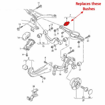 Superflex - Audi TT MKII (8J) Rear Lower Rear Control Arm, Inner Kit #2