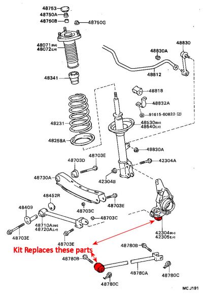 Superflex - Celica ST185 GT4 Turbo 1988-94 Rear Trailing Arm Lower Kit #2