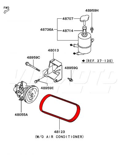 Power Steering PS belt - Mitsubishi Colt 1.8i 16v Gti CA5A 4G93 04/92-03/96 #2