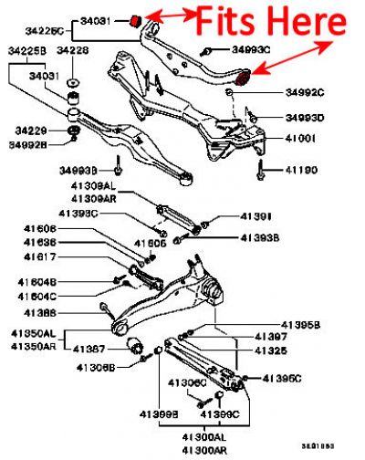 Superflex - Mitsubishi Evo 1/2/3 Diff/Rear Support Bracket Mount Kit #2