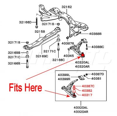 Front Bottom Arm Balljoint - Mitsubishi EVO 2 3 #2