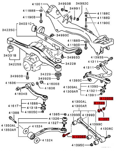 Rear Bottom Control Arm Inner Camber Bolt Kit - Mitsubishi Lancer EVO 4 CN9A #2