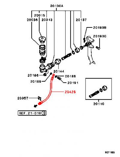 Clutch Master Cylinder Hose MR151528 - EVO 3