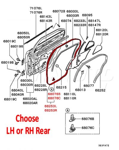 Rear Door Seal - Mitsubishi Lancer EVO 4 5 6