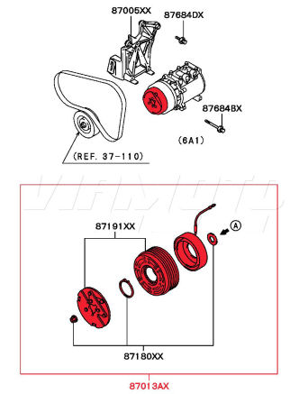 Aircon Clutch Pulley MR360253 - FTO 1.8 4 Cyl & V6 DE2A DE3A