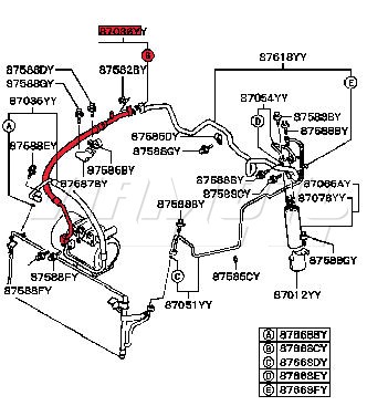 Aircon Pipe - MR116398 - FTO DE3A with Aircon