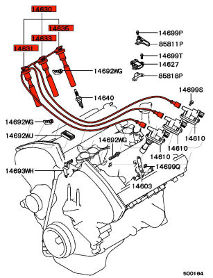 Ignition Leads - Spark Plug Leads - FTO GR GX GP 2.0 V6 Non Mivec DE3A