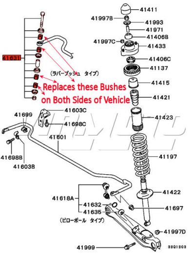 Superflex - Mitsubishi FTO 1.8, 2.0 Rear Anti Roll Bar Link Pin Kit #2