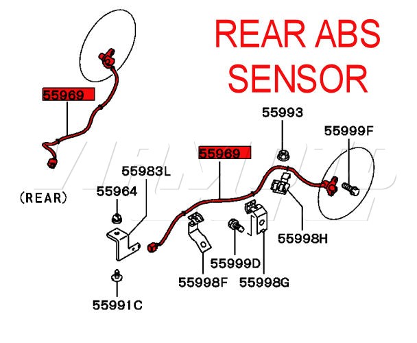 Rear ABS Sensor - FTO 1997 Onwards Facelift