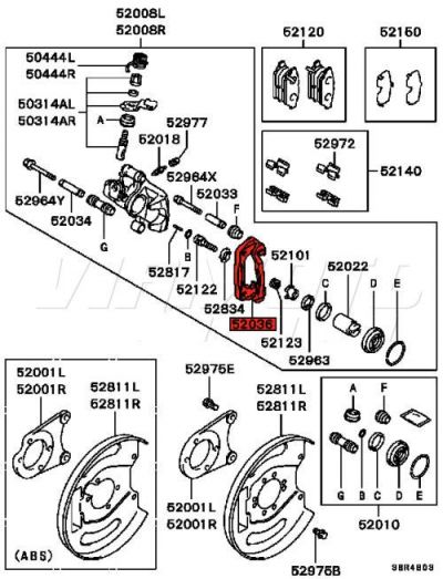 Rear Brake Caliper Mounting Bracket - FTO #4
