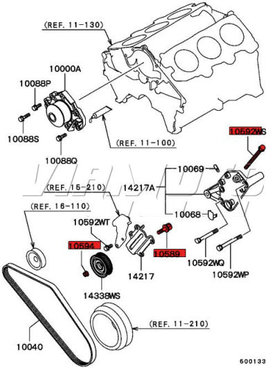 Adjuster Bolt Kit for Alternator Tensioner - Legnum/Galant VR4 EC5A EC5W