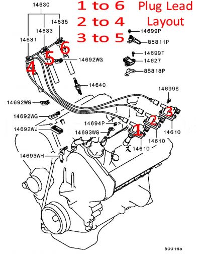 Ignition Leads - Spark Plug Leads - FTO GPX 2.0 V6 Mivec DE3A #2