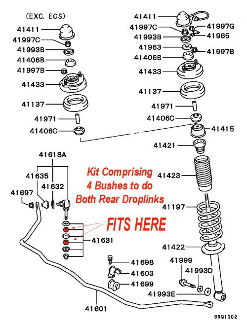 Superflex - Mitsubishi 3000GT 92-96 Rear Anti Roll Bar Link #2