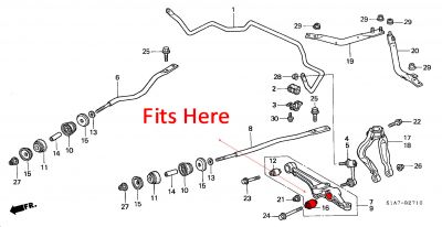 Superflex - Honda Accord Type-R Front Shock Absorber to Lower Arm Bush #2