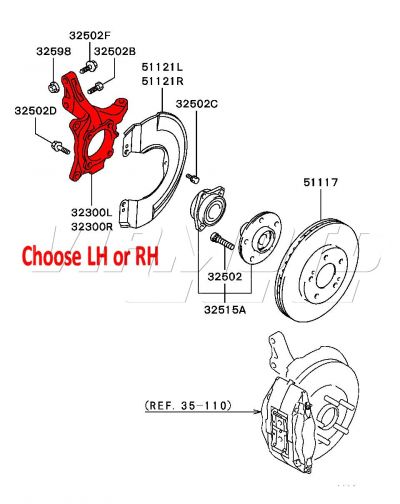 Knuckle - Front Bearing/Shocker - Mitsubishi Lancer EVO 7 8 9 CT9A