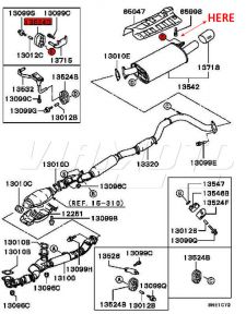 Exhaust Rubber Mount - Tailpipe End Backbox - Legnum/Galant VR4