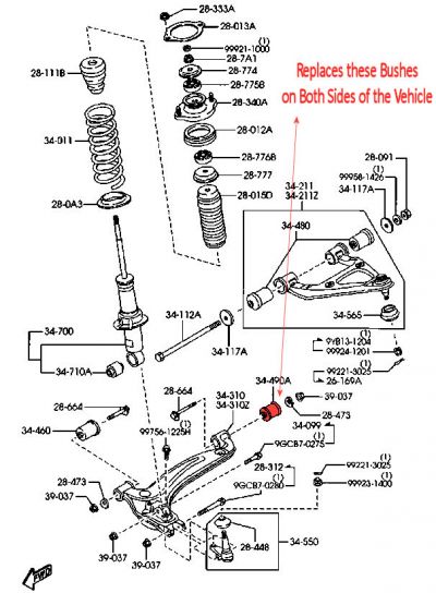 Superflex-Mazda MX5 98-04 Front Lower Wishbone Rear Eccentric Race Kit #2