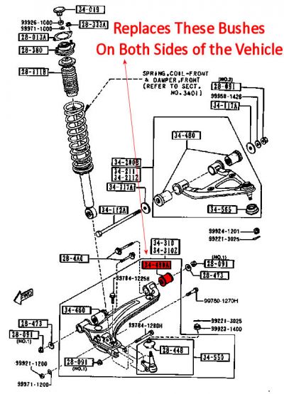 Superflex - Mazda MX5 89-97 Front Lower Wishbone Rear Eccen Race Kit #2
