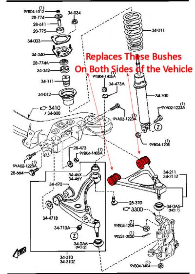 Superflex - Mazda MX5 05-On Front Control Arm Upper/Inner Bush Kit #2