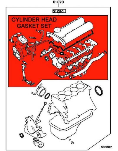 Cylinder Head Gasket Set - Mitsubishi Lancer GSR 1.8 4WD Turbo CD5A
