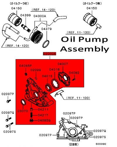 Oil Pump Assembly - Mitsubishi Lancer GSR 1.8 4WD Turbo CD5A