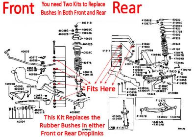 Superflex - Mitsubishi Starion 82-87 Anti Roll Bar Link Pin Bush Kit #2